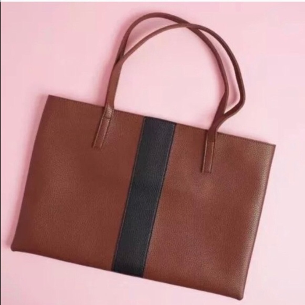 Vince Camuto brown vegan leather tote